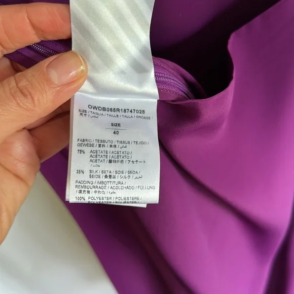 Off-White Purple “Floral Print Here” Asymmetrical Silk-blend Cocktail Dress - Picture 12 of 13